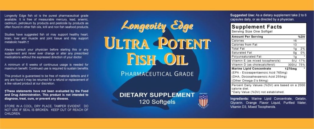 Ultra Potent Pharmaceutical Grade Fish Oil Label